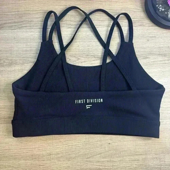 First Division Ribbed X Bra black size small - Picture 2 of 5
